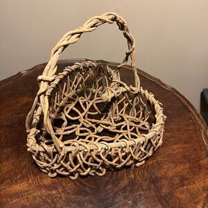 Rustic Woven Heart-Shaped Basket